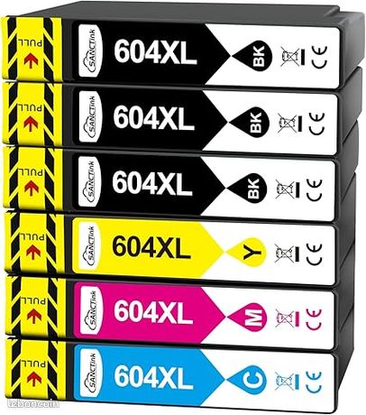 604XL Cartouches d'encre Compatibles avec Epson 604 XL 604XL pour Epson Expression Home XP 2205 XP 4200 XP 3200 XP 3205 XP 2200 XP 4205 Workforce WF 2935 2930 2910 2950DWF (6 Pack)