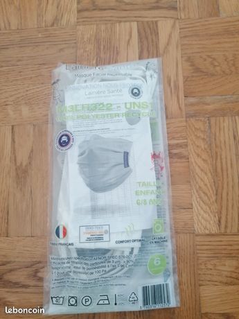 6 Masques faciaux chirurgicaux réutilisables enfant 6/8 ans