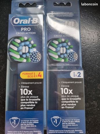 6x Brossettes Oral-B Pro Cross Action "Noire" Pour Brosse À Dents électrique Oral-B