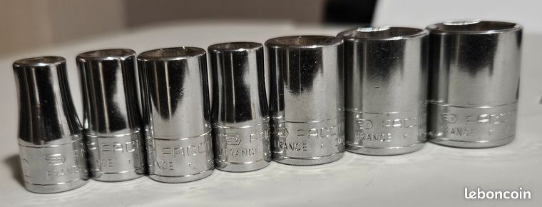 7 Douilles facom en 1/4 en pouces