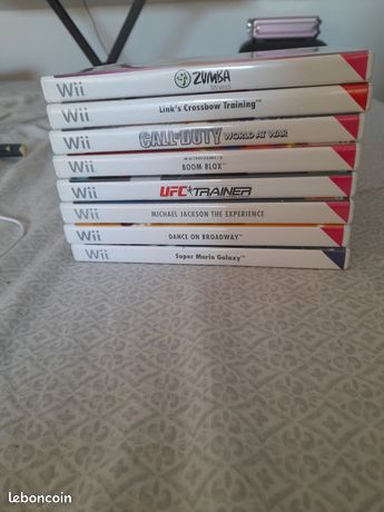 8 jeux de wii 10 unité et 80 le tout