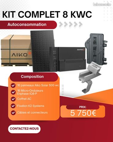 8 kWc Enphase IQ8P panneaux photovoltaïques
