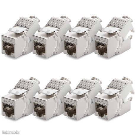 8 Modules Keystone CAT 6a Jack blindé STP