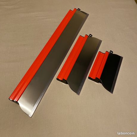 80+40+25 CM | 3 lames à lisser en inox | Enduit Placo BA13 / Ratissage / Plaque de plâtre / Couteaux type Parfait Liss / Spatule a enduire pour finitions avant peinture / BA18