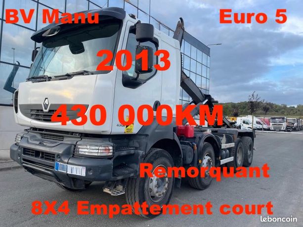 8x4 KERAX de 2013 avec 430 000KM Ampliroll 50 000H.T Mines ok - EURO 5