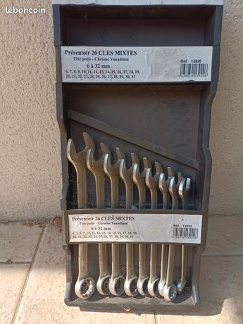 9 clés mixtes chrome vandium