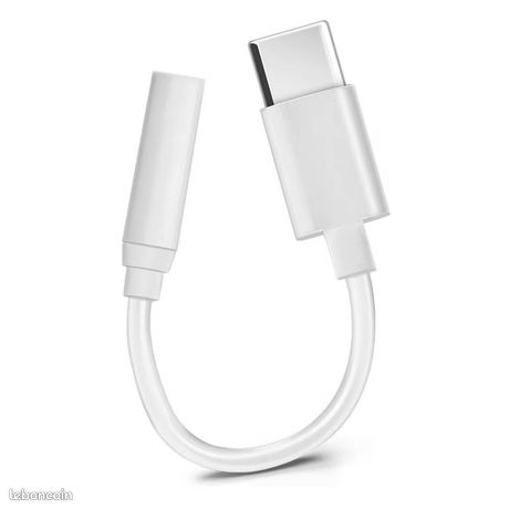 Adaptateur cable USB Type-C vers Jack 3.5 mm Audio - Compact & Élégant Blanc