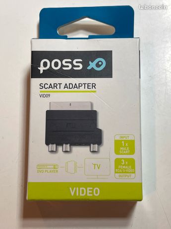 Adaptateur péritel 3XRCA PSVID09 Noir POSS