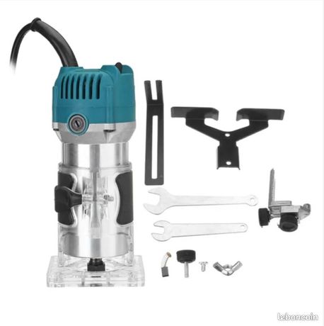 Affleureuse à Bois Défonceuse Électrique 220V / 800 W Moteur de 65 A pour un travail précis du bois avec rail de guidage linéaire
