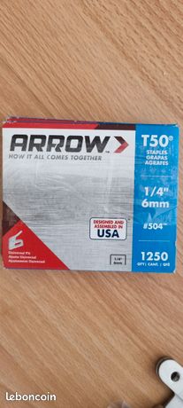 Agrafes Arrow T50 6 mm 1/4 Boîte neuve