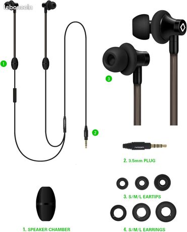 Aircom A3 Active Air Tube Écouteurs de sport filaires avec technologie Airflow Audio pour un son haut de gamme et une protection contre les champs électromagnétiques