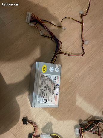 Alimentation 400w atx pc boîtier bloc alim p4 molex disquette