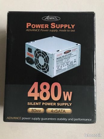 Alimentation Pc ADVANCE ATX-5100S 480W, dans l'emballage jamais servi