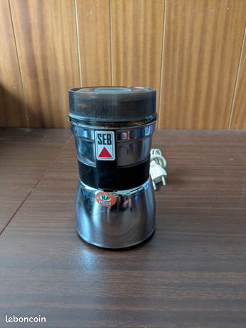Ancien Moulin À Café Chromé Électrique Seb Type 8115 Fonctionne