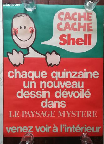 Ancienne affiche publicitaire Shell Sully