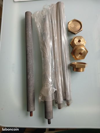 Anodes en magnésium plus bouchons de montage en laiton