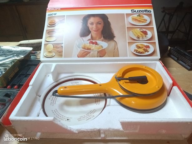 Appareil à crêpes vintage KRUPS Suzette 850 W Années 70/80 En boîte