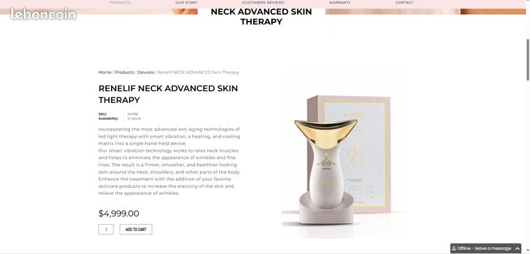Appareil de soin RENELIF Neck Advanced Skin Therapy