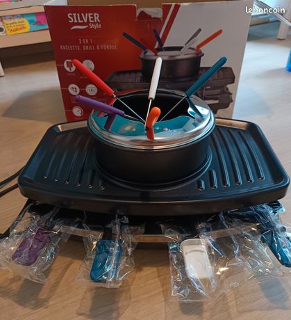 Appareil Raclette Grill et Fondue 3 en 1