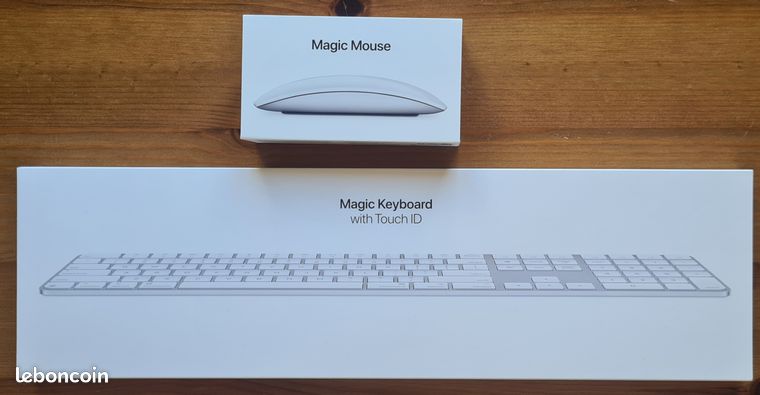Apple Magic Mouse & Apple Magic Keyboard avec Touch ID et pavé numérique avec puce Apple, Français Azerty