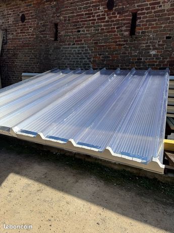 Arrivage tôles bac acier LEXAN isolée sandwich translucide transparente polycarbonate 40mm