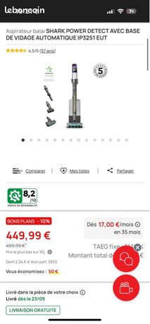 Aspirateur balai Shark