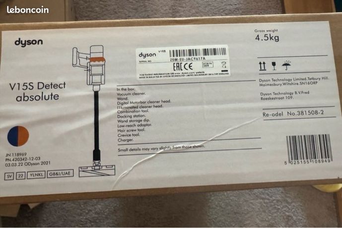 Aspirateur dyson V15s detect absolut