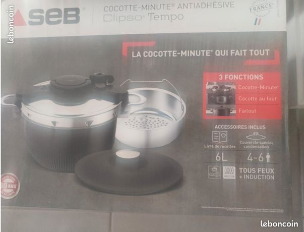 Autocuiseur SEB Cocotte 3 en 1 TEMPO - 6 L