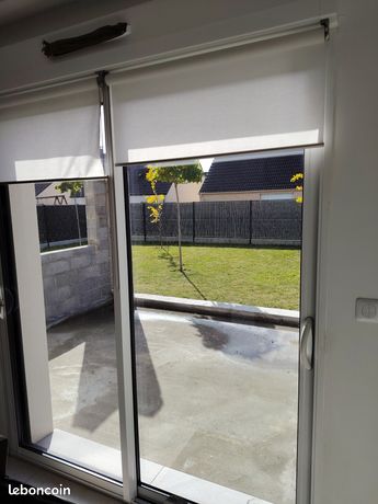 Baie vitrée aluminium bicolore avec volet électrique