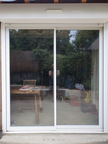 Baie vitrée aluminium double vitrage Coulissante volet roulant électrique