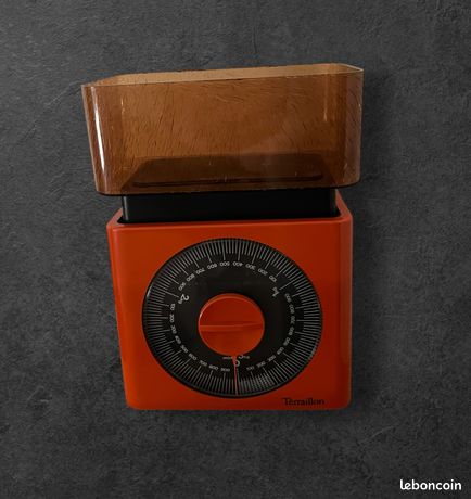Balance de cuisine Terraillon vintage Années 70 Orange & Marron