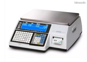 Balance poids-prix étiqueteuse pour produits alimentaires homologuée pour préemballé entièrement paramétrable DLC logo code barres ingrédients n° etc