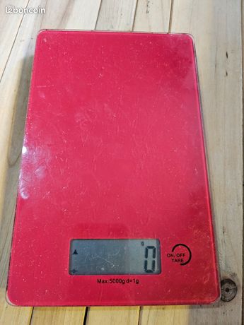 Balance de Cuisine Rouge Digitale ADEX HOME BA51 Testé et Fonctionnel Plateau en verre trempé. Grammes ou Oz Maxi 5kg 270825