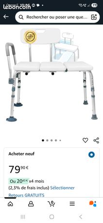 Banc de transfert baignoire