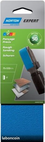 Bandes Ponçage Norton Expert Lot de 2 75x533mm Grain 50