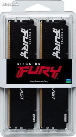Barettes Mémoire Kingston FURY Beast Black DDR5 2x8 Go