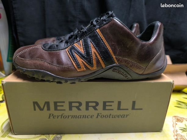 Baskets Homme MERRELL Sprint Blast 1940 / CUIR / DARK BROWN BLACK / taille 46