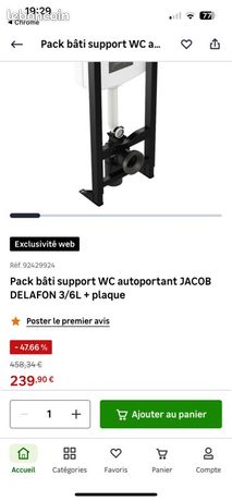 Bâti support WC Jacob Delafon jamais