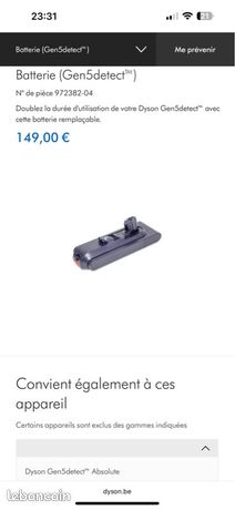 Batterie Dyson Gen5detect neuve dans le carton couleur bleu de Prusse