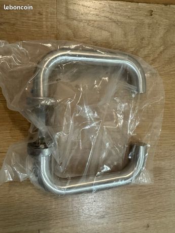 Béquille double sur rosace en inox