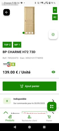 Bloc porte charme H72 73D