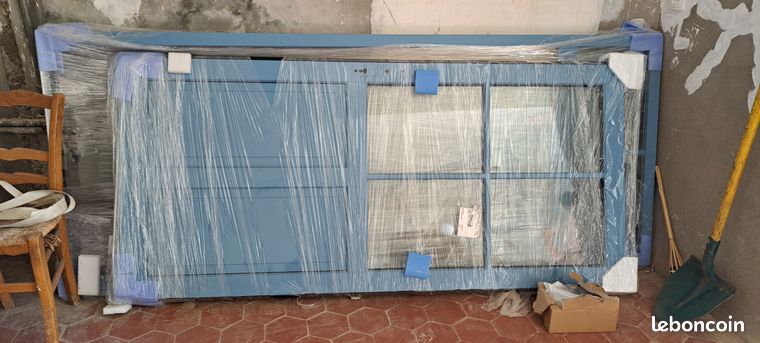 Bloc porte d'entrée vitrée double vitrage avec imposte