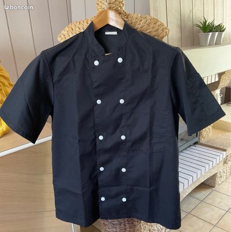 Blouse de cuisine neuve noire taille 44/46 coton polyester