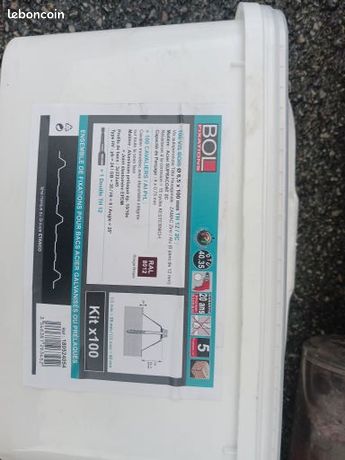 Boite de 100 vis a bois +100 cavaliers 6.5 x 100mm bol fixation