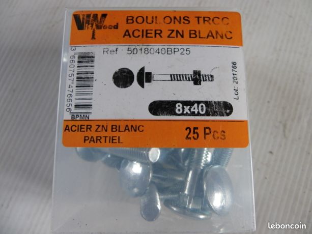 Boite de boulons TRCC ACIER 25 p 8 x 40