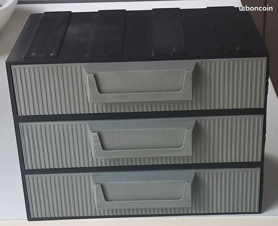 Boîte de rangement avec 3 tiroirs, Vintage