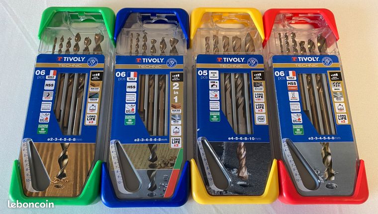 Boites de forets ou mèches à Bois Acier Métal Béton "TIVOLY"