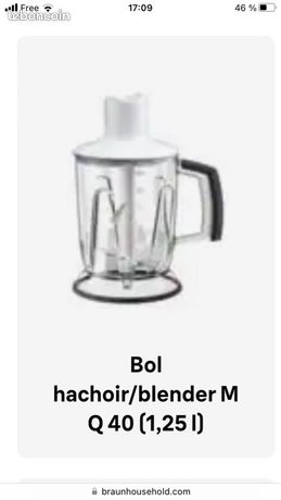 Bol hachoir pour mixeur BRAUN multiquick 5