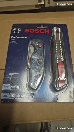 Bosch Professional Set 2 Outils de Coupe Couteau Pliant + Cutter + Facture + Garantie