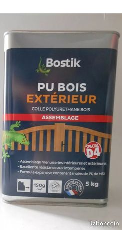 BOSTIK BOIS COLLE PU D4 LIQUIDE INTERIEUR / EXTERIEUR / 5 Kg